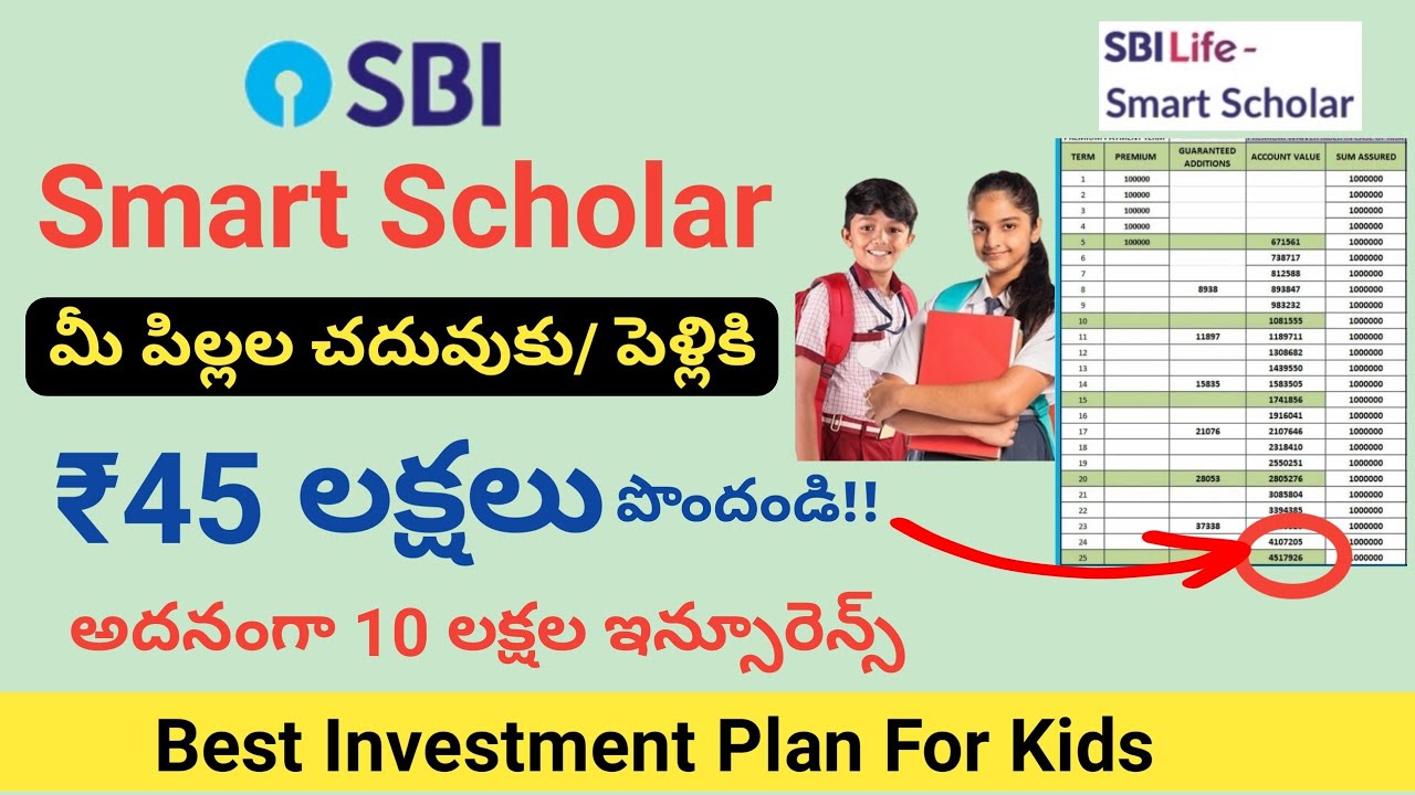 sbi smart scholar plan details telugu/SBI life smart scholar amount ...